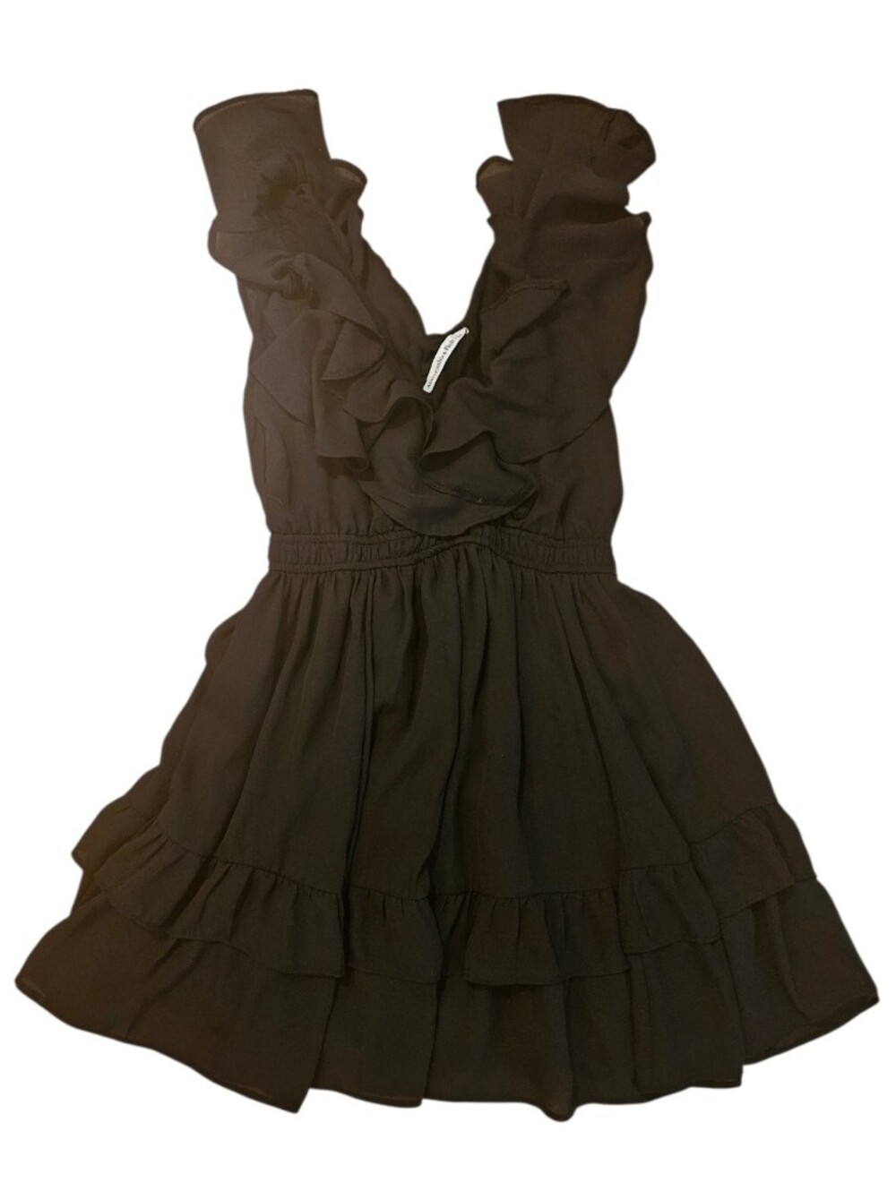 Abercrombie & Fitch Black Ruffled Tiered Mini Dress Sz Small